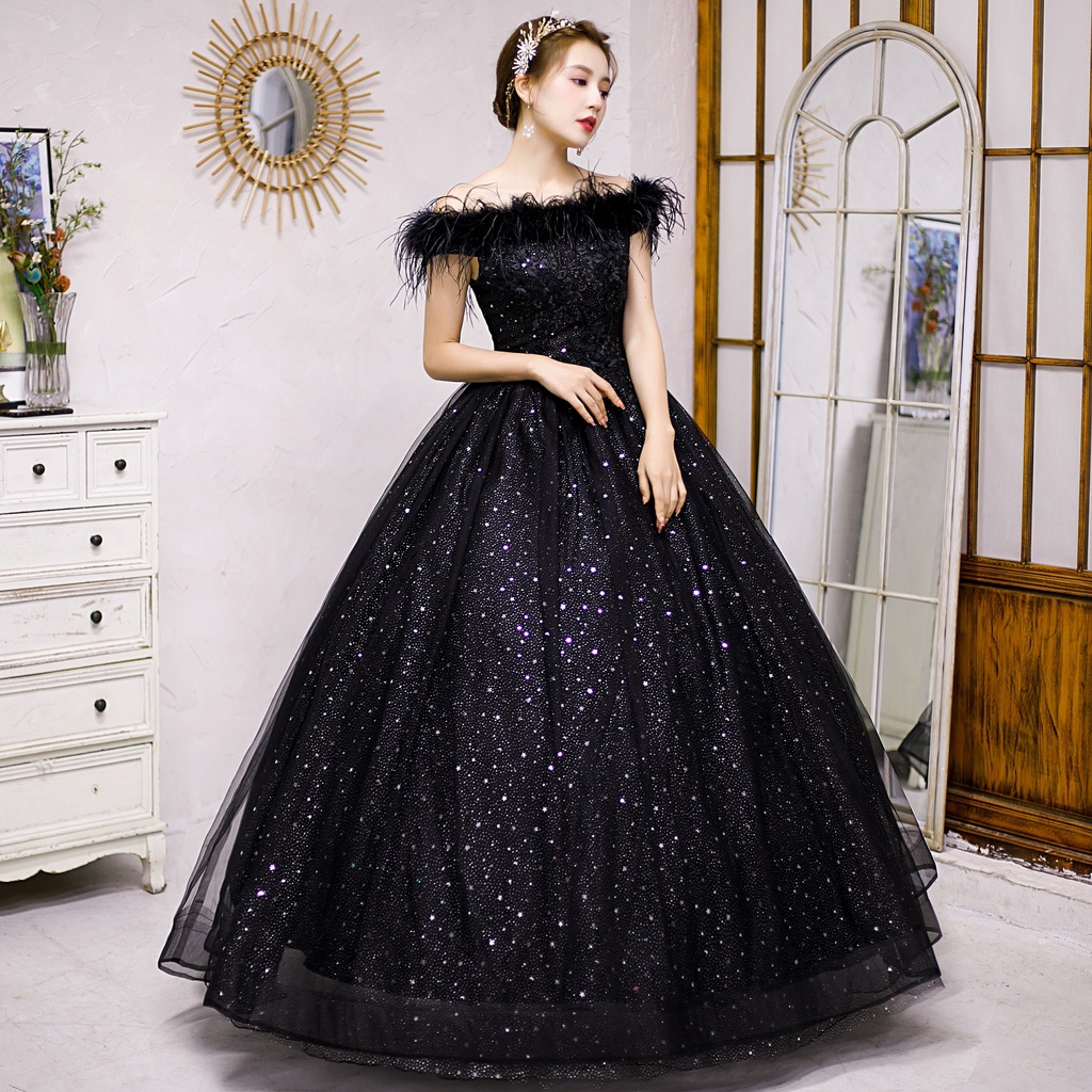 Gaun Pengantin 2210026 Hitam Sabrina Wedding Dress
