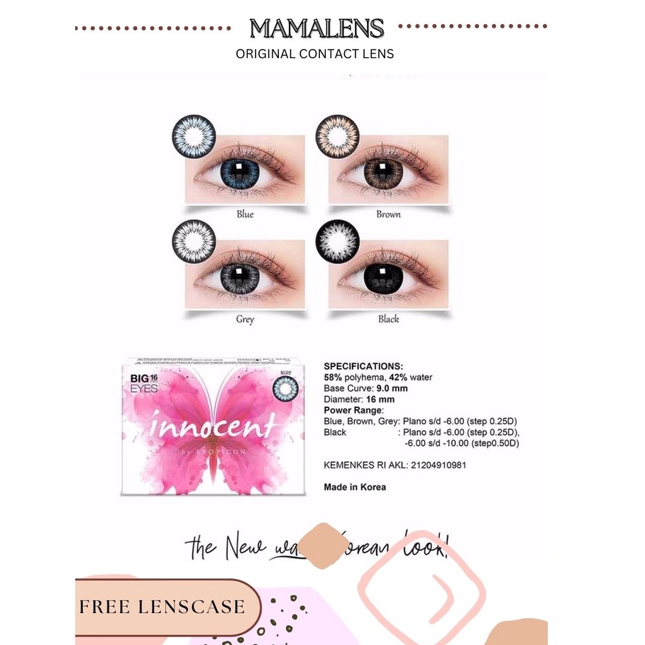 SOFTLENS X2 INNOCENT BIGEYES MINUS 3.25 s/d 6.00 - MAMALENS