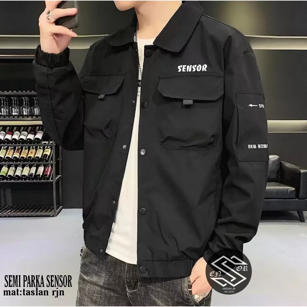 JAKET SEMI PARKA SENSOR PRIA TERBARU// JAKET PARKA SENSOR