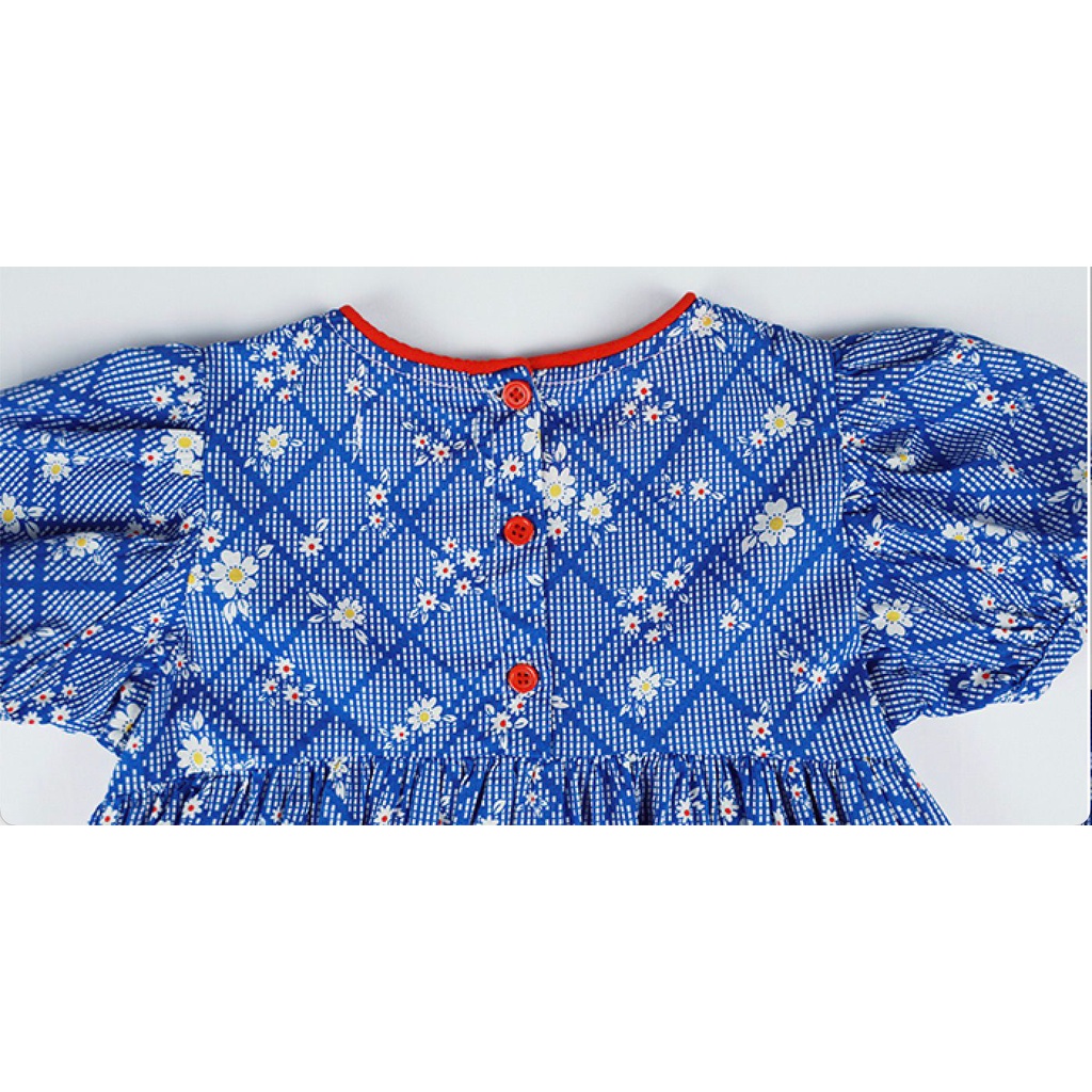 Dress Anak Perempuan Import Motif Sunflower Biru