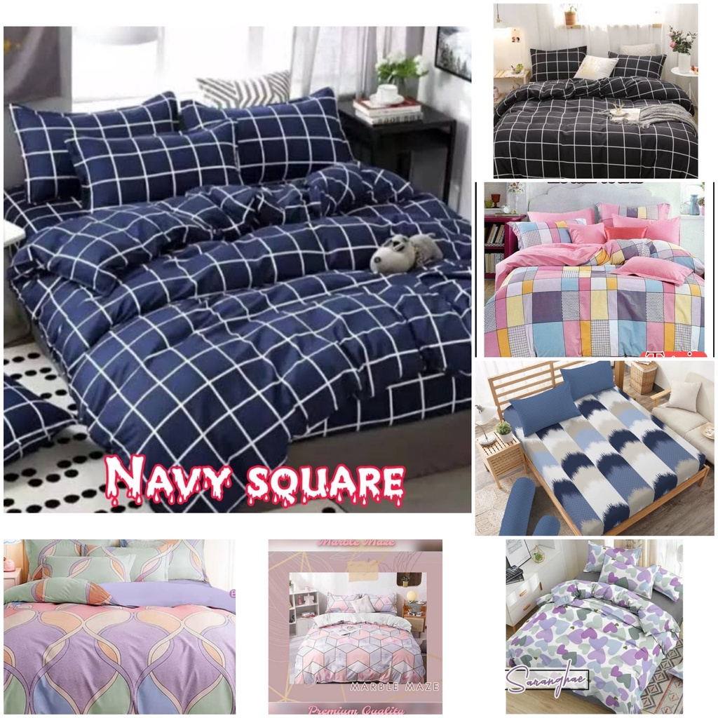 SPREI MOTIF KOTAK KOREA STYLE / sprei motif aesthetic UK 120x200 &amp; UK 180x200