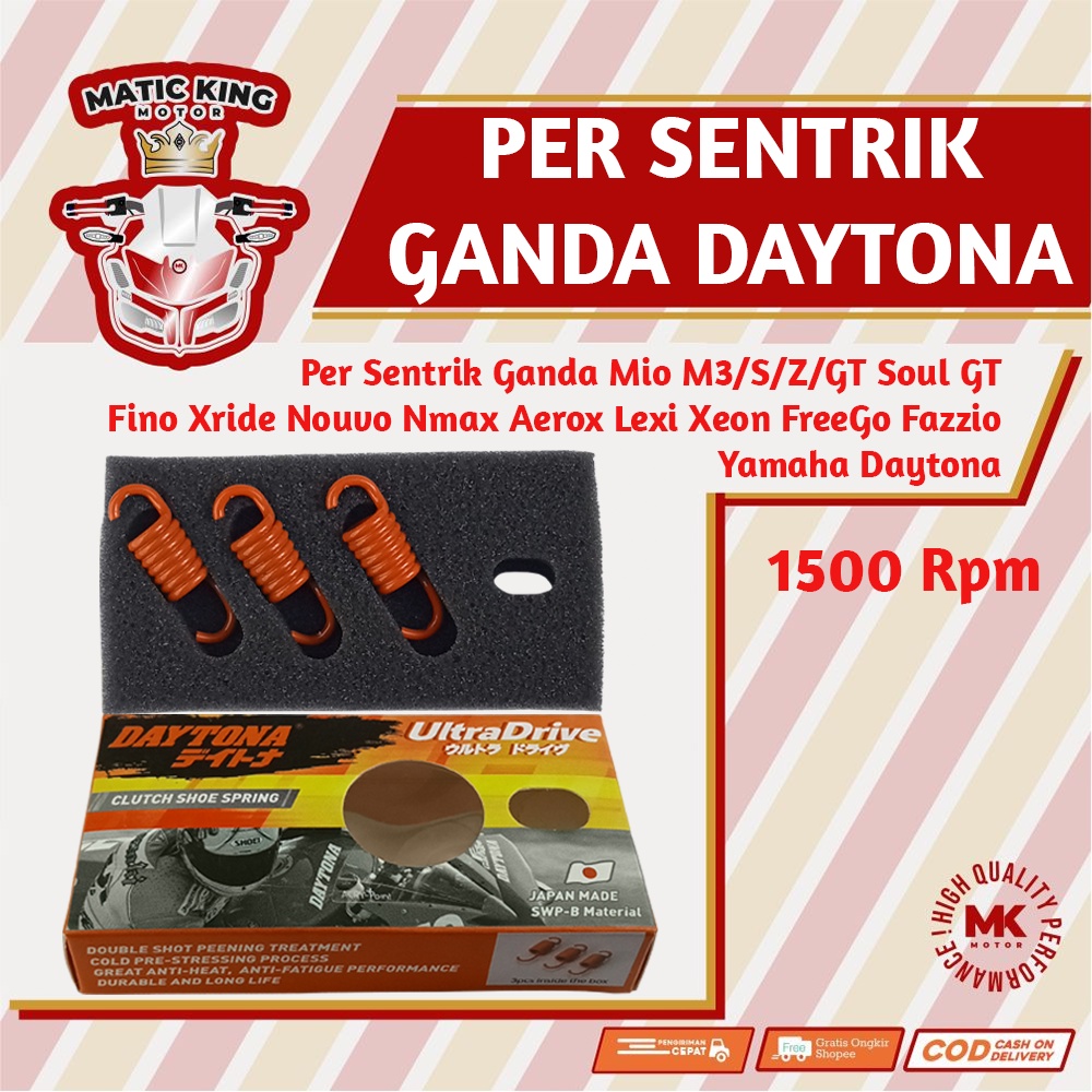 Daytona Per Sentrik Kampas Ganda Kopling Nmax Aerox Mio Sporty Smile M3 S Z Soul GT Fino Freego Gear Fazzio X-Ride 110 115 125 155 1500 RPM 4954 4956 4958