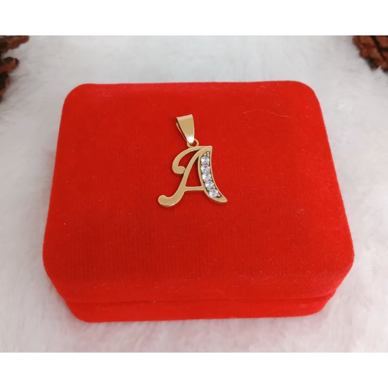 liontin huruf A, emas kadar 375(8k)