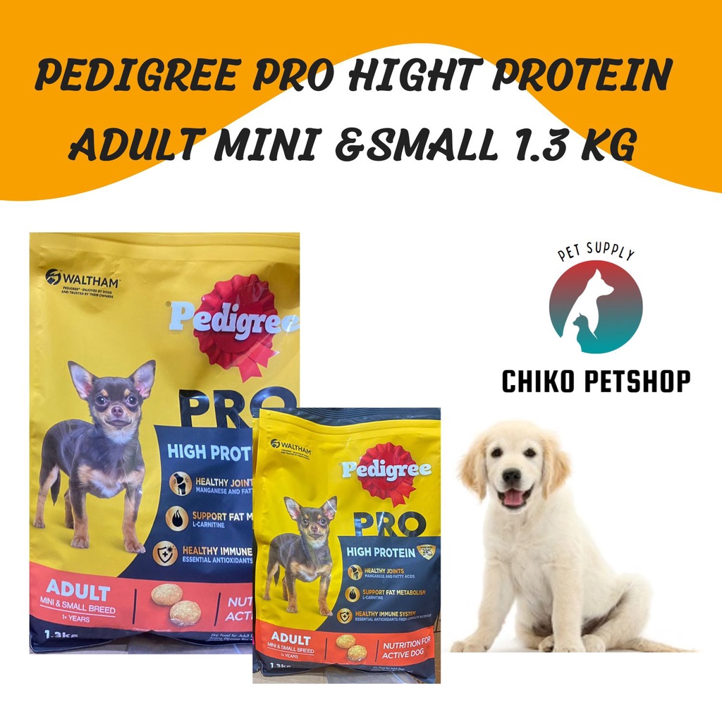 Pedigree Pro High Protein Adult Mini&amp;Small Breed 1.3 Kg for active dog