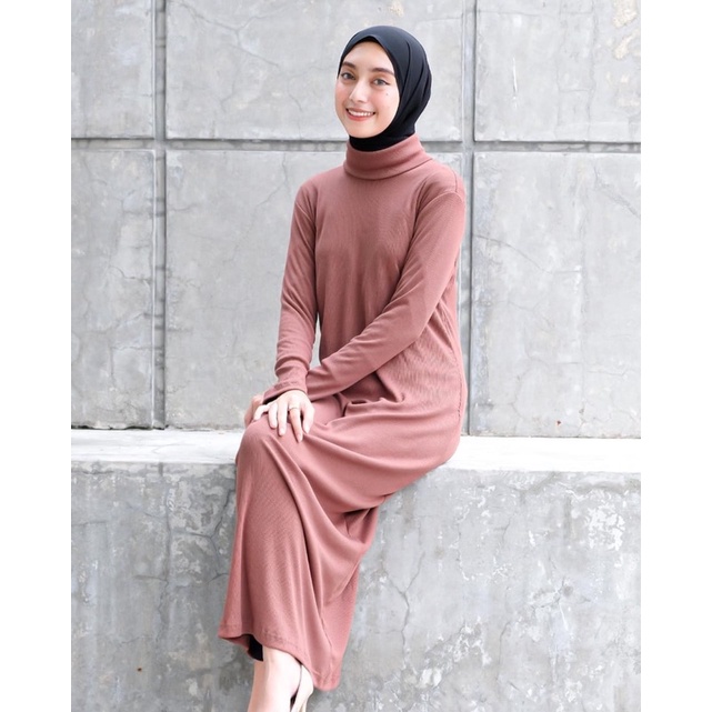 MAZAYA DRESS INNER KNITE LENGAN PANJANG