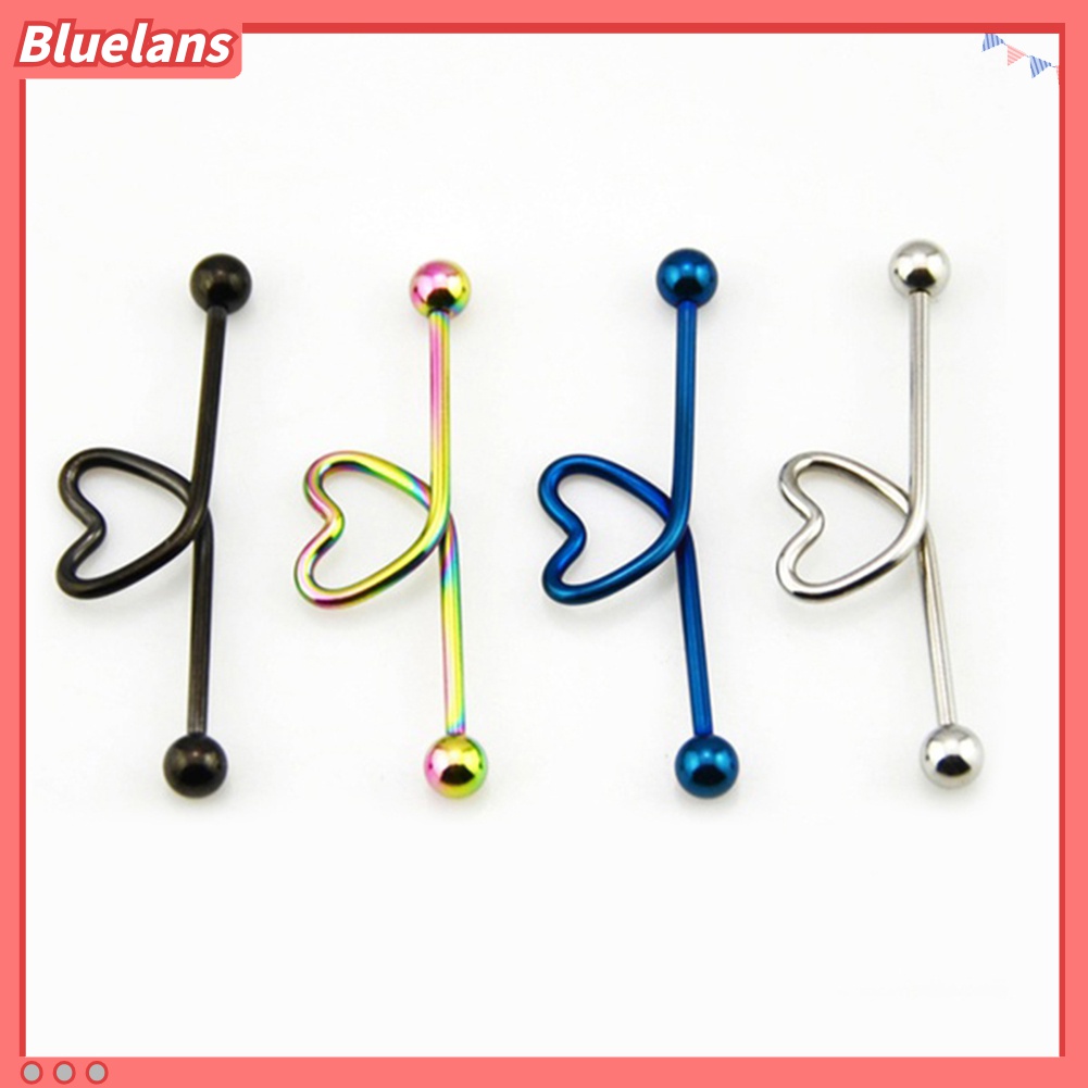 1pc Piercing Tulang Rawan Bentuk Hati Bahan Stainless Steel Untuk Unisex