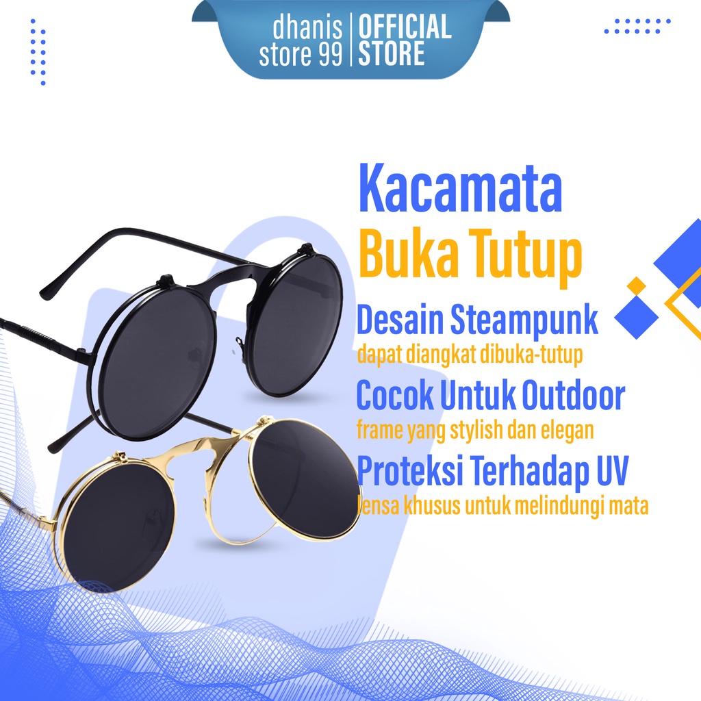 Kacamata Bulet Boboho Hitam Buka Tutup Boshlm Kaca Mata Pria Dewasa Anak Model Gojo John Lennon Uje Bulat Estetik Klasik Vintage Bisa Dibuka Tutup Lucu Retro Helm Bogo Korean Doble Double Frame Lensa Motor Bening Steampuk Punk Original