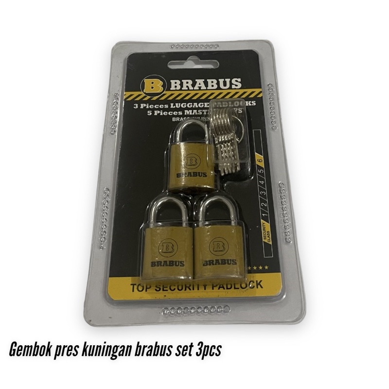 Gembok koper 20mm Brabus set 3pcs master key