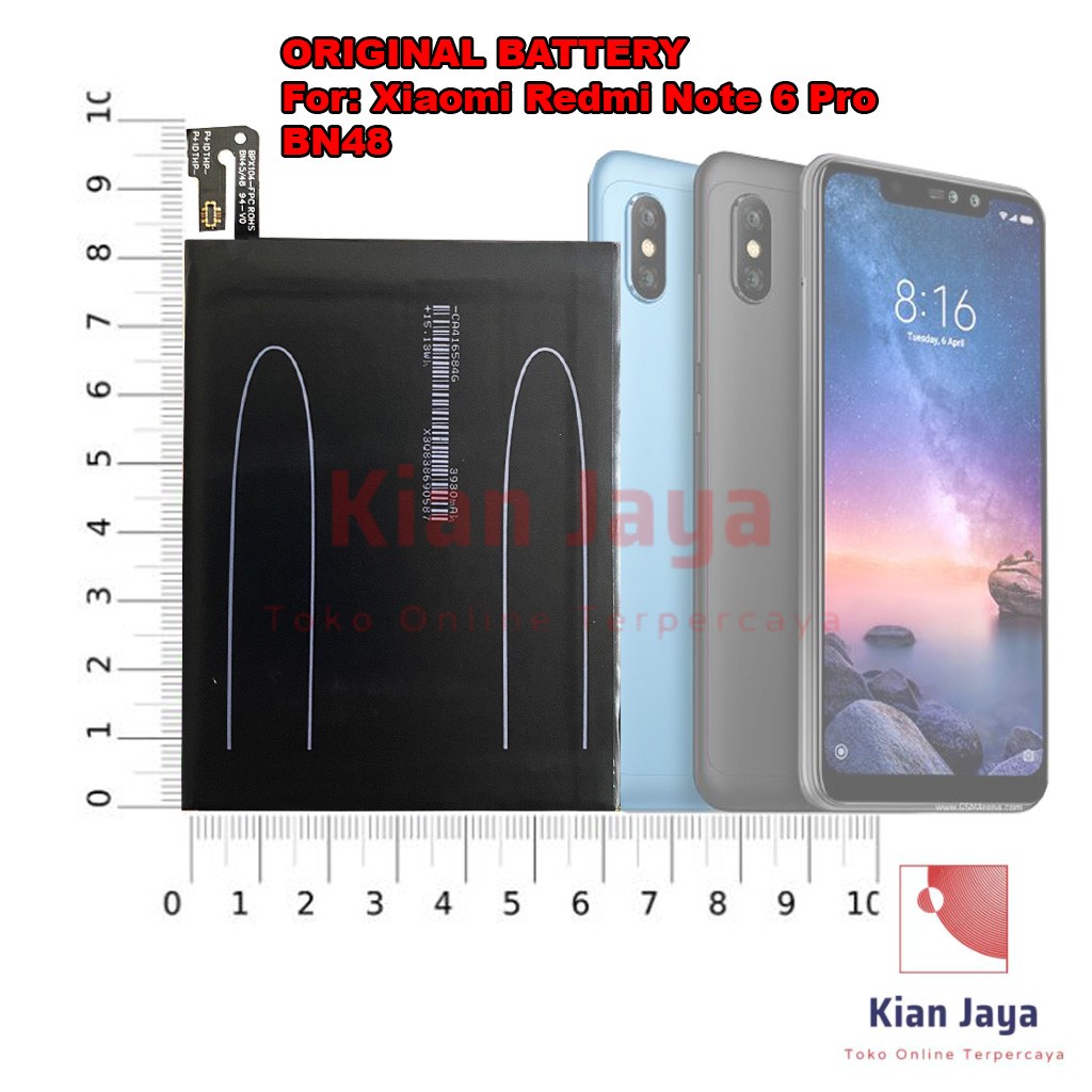 [Garansi 100% Ori] Baterai Xiaomi Redmi Note 6 Pro BN48 Batre Batrai Battery Hp Xiao Mi Xiomi BN 48 Original