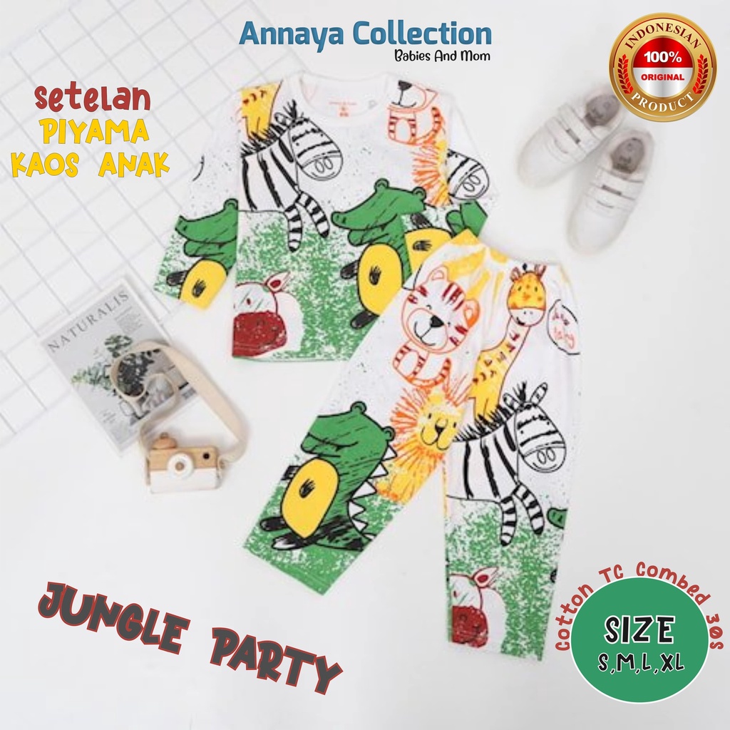 Baju Tidur Pajamas Katun Rayon Import Premium Piyama Pakaian Tidur Anak Perempuan Laki Laki Cewek Co