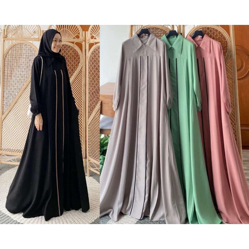 ESCALA ABAYA || Abaya Turki Style || Gamis Polos || Gamis Bigsize || Gamis Wollycrepe PB 140cm