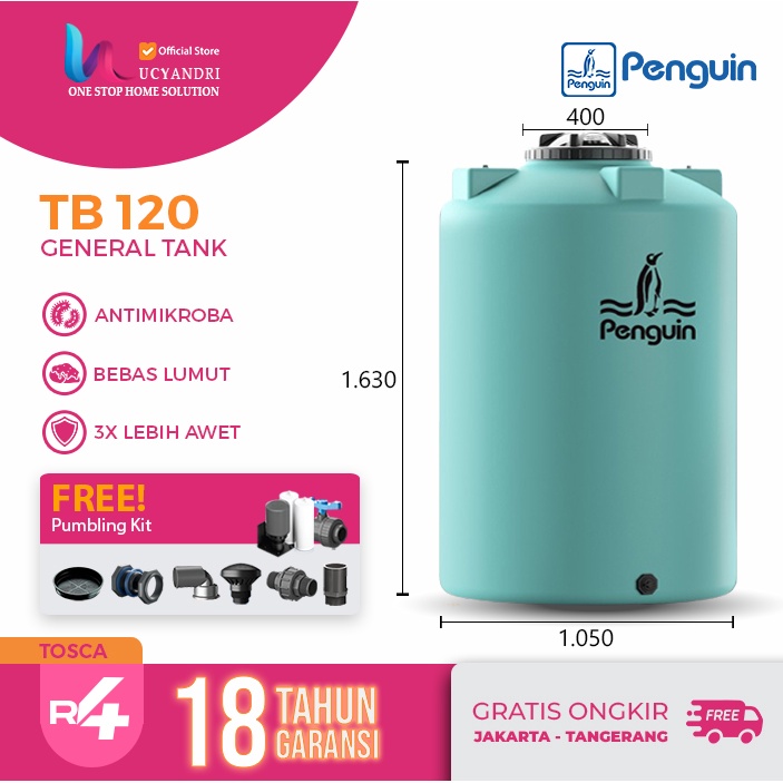 Tangki Air Penguin TB 120 / Toren Air / Tandon Air PREMIUM QUALITY FREE ONGKIR JABODETABEK