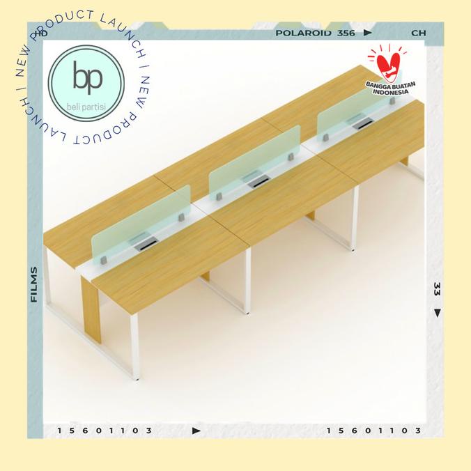 Meja Kantor Meja Kerja Hadap Uno New Modern Uod 7033 Uk 360Cm Goldstore9