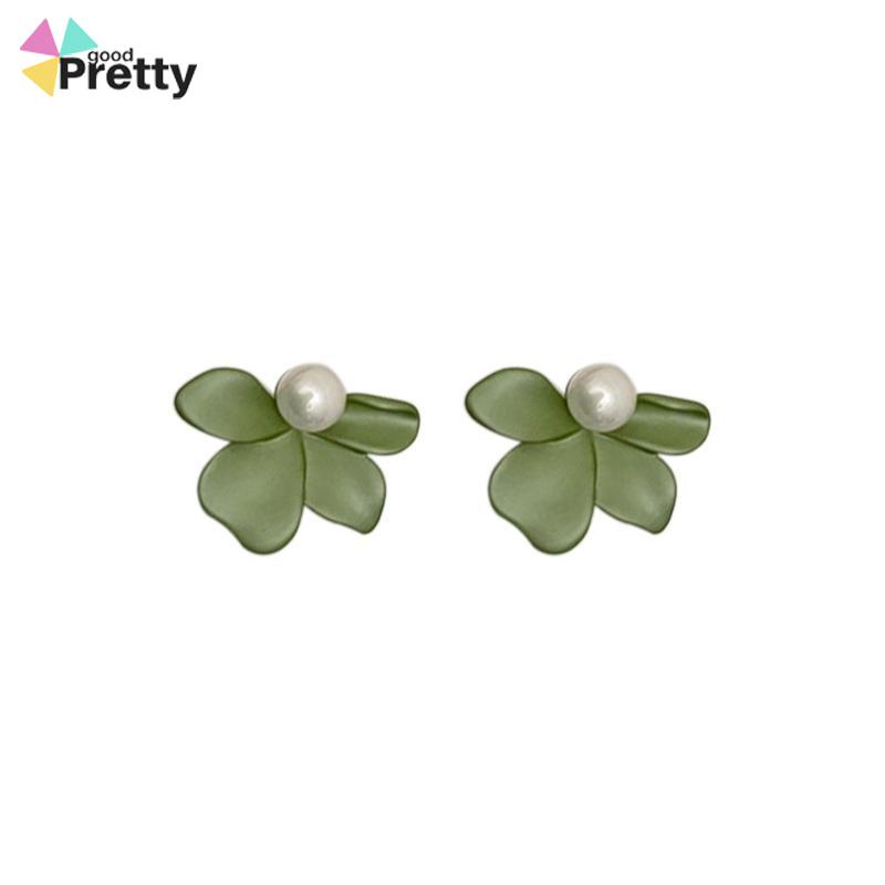 Kontras warna cat semprot bunga anting-anting wanita kepribadian sederhana semua-pertandingan anting-anting anting-anting S925 Super Fairy temperamen anting-anting wanita - PD