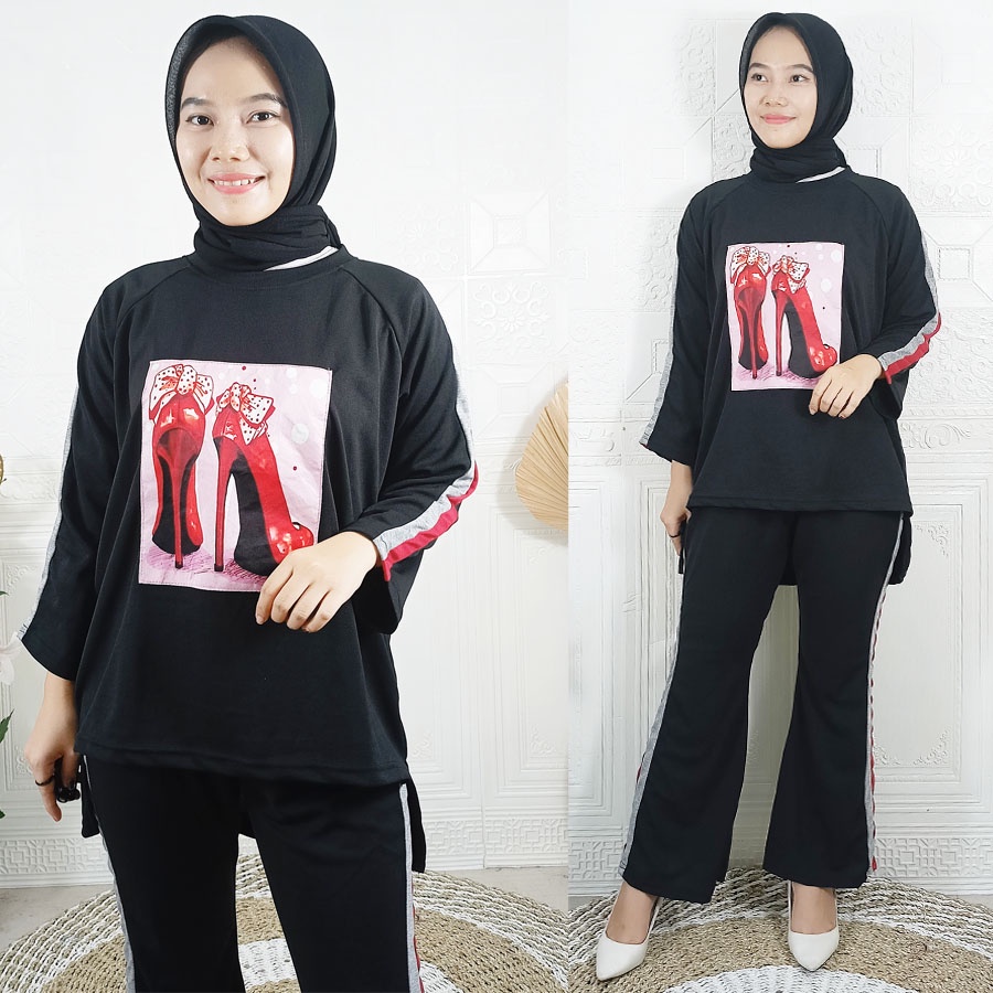 SETELAN ATASAN OVERIZE DAN CELANA PANJANG ZUBRAY WANITA CANTIK CARLINA