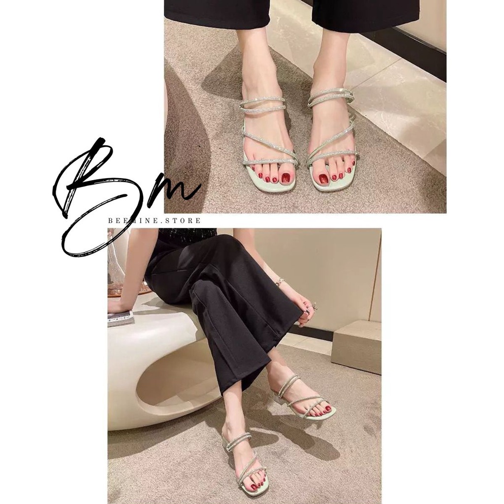 Sandal Hak Tahu / Heels Tali Glitter Wanita Balance 4 cm 0212-3A