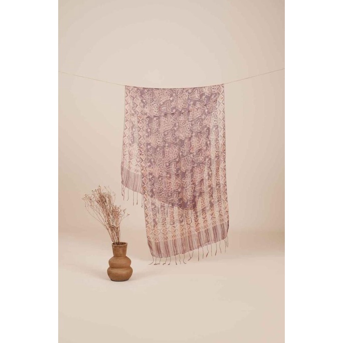 Syal Batik Sutra Grey 01 Termurah