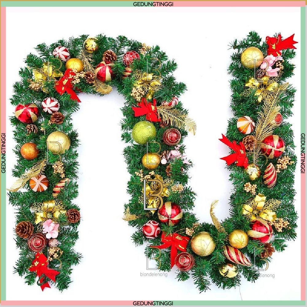 Slinger Garlan Garland Kawat Hiasan Dekor Dekorasi Aksesoris Asesoris Asesories Aksesories  Accessories Perlengkapan Daun Pohon Natal Merry Xmas Christmas Untuk Di Pintu Rumah Tangga Ruang Tamu Lilit Polos Lengkap Tebal 2 M Meter Ornament Decoration Murah