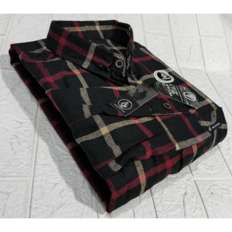 Kemeja FLANEL Lengan Panjang Pria Kotak-Kotak VOLCOM BYR Termuraah