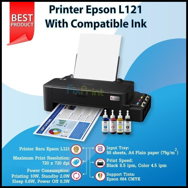 Jual Printer L121 Epson Hitam Print Warna Infus Modif Ink Tank Pabrik Resmi Shopee Indonesia 4469