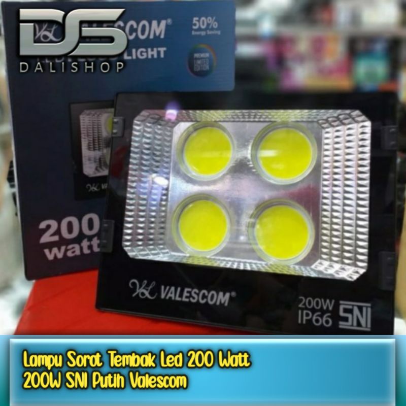 Lampu Sorot Tembak Led 200Watt 100Watt SNI Putih Valescom