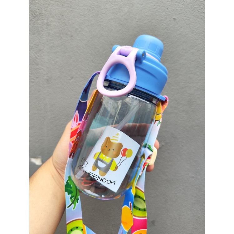 Botol Minum Terbaru Non Sedotan Gantungan + Tali Free Stiker 500ml 593