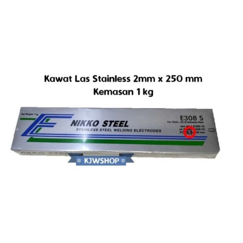 Kawat Las Stainless Steel Nikko Steel 2.0mm x 250mm Kawat Las Stainless 2mm Nikko Steel E308 S Kawat