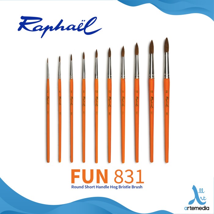 

Raphael 831 Round Fun Pony Brush Short Handle Kuas Lukis