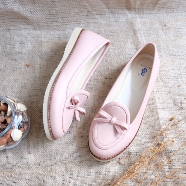 [SIAP KIRIM] BRShoes34 Pink Sepatu Kerja Casual Flat Wanita