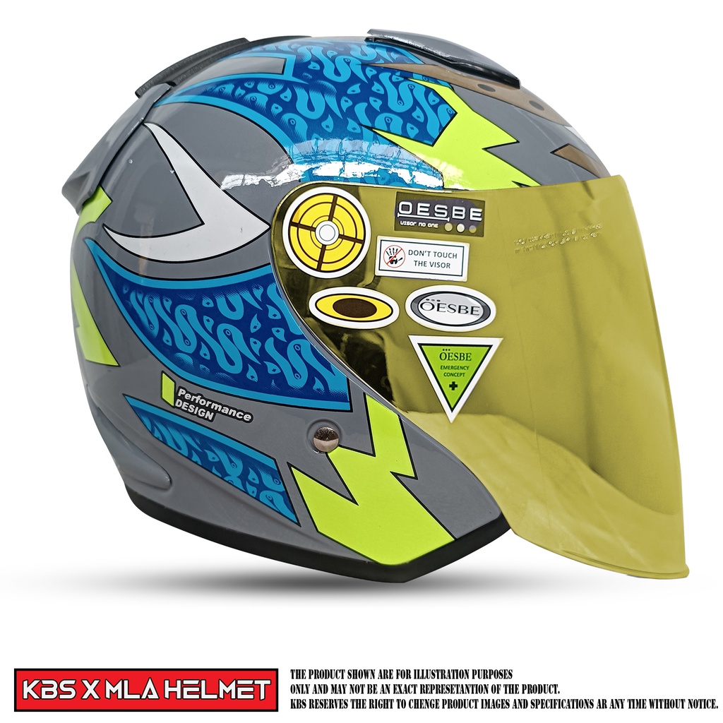 Helm Half Face MLA DJ MARU Motif Solid Kaca GOLD Untuk Pria Dan Wanita Dewasa COD