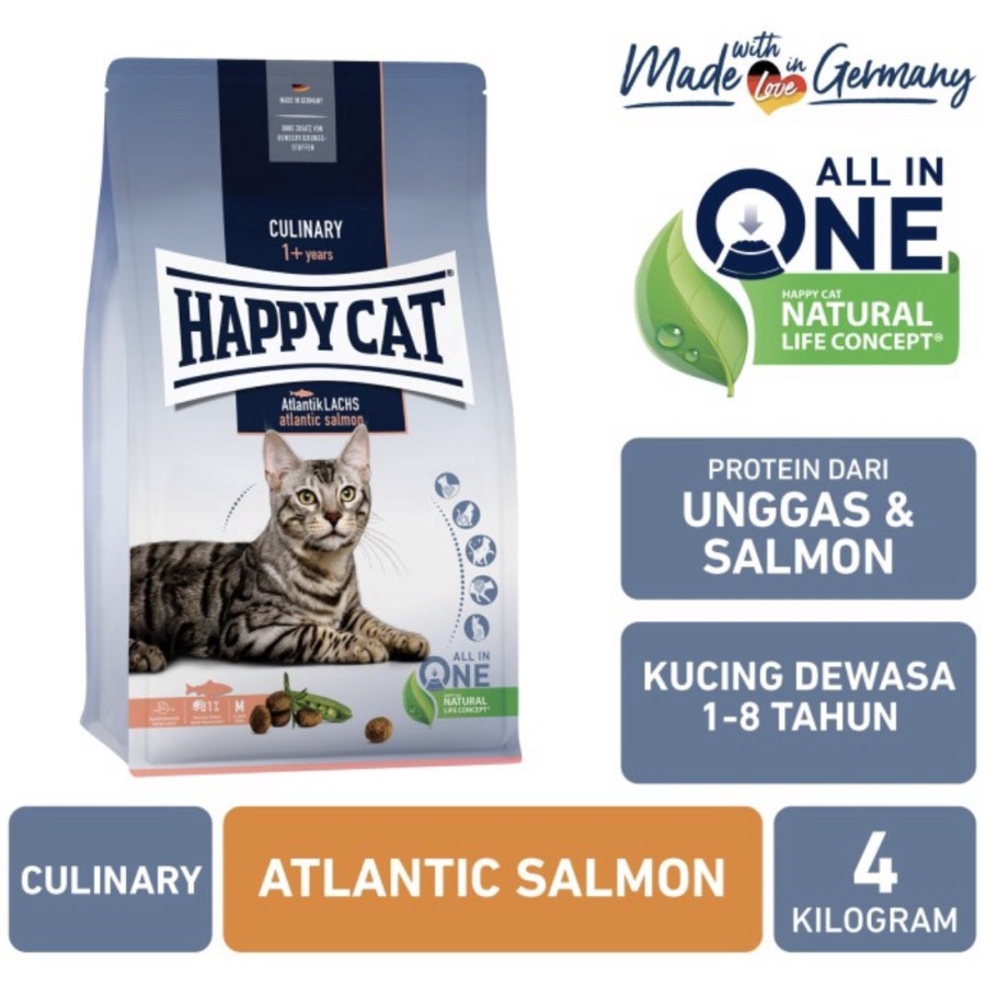 Happy Cat Atlantic Salmon 4kg - promo Makanan kucing dewasa