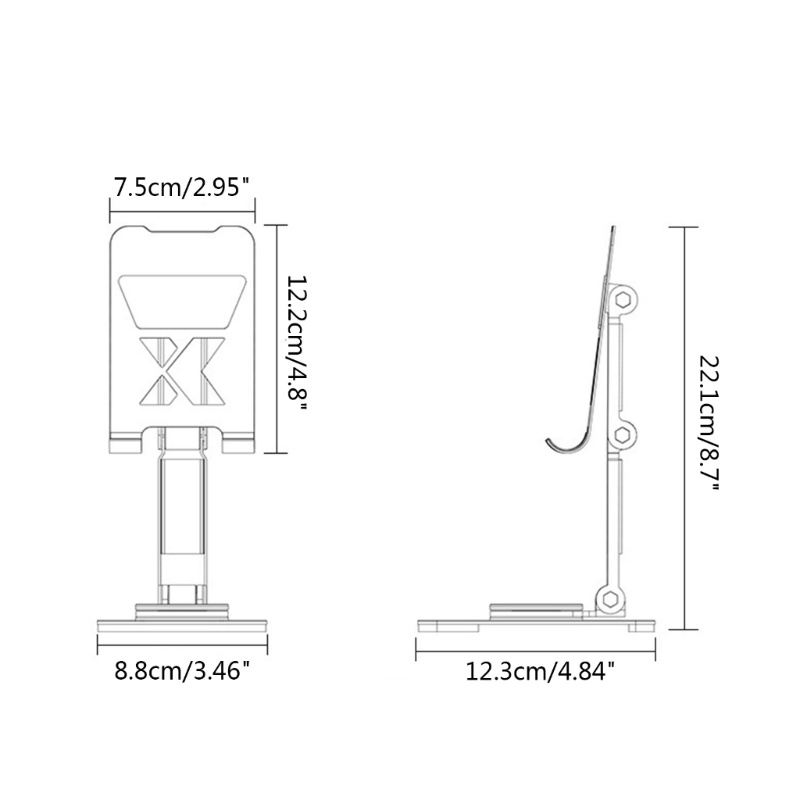 Zzz Stand Holder / Dudukan Ponsel / Tablet Model Lipat Bahan Aluminum Portabel Adjustable Untuk Meja