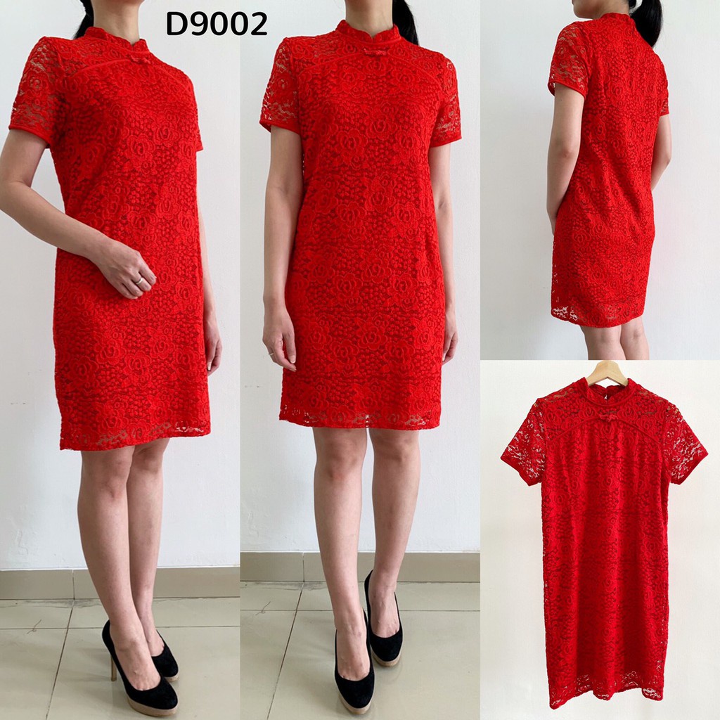 Dress Cheongsam Wanita Import Premium Brukat Cheongsam Dress