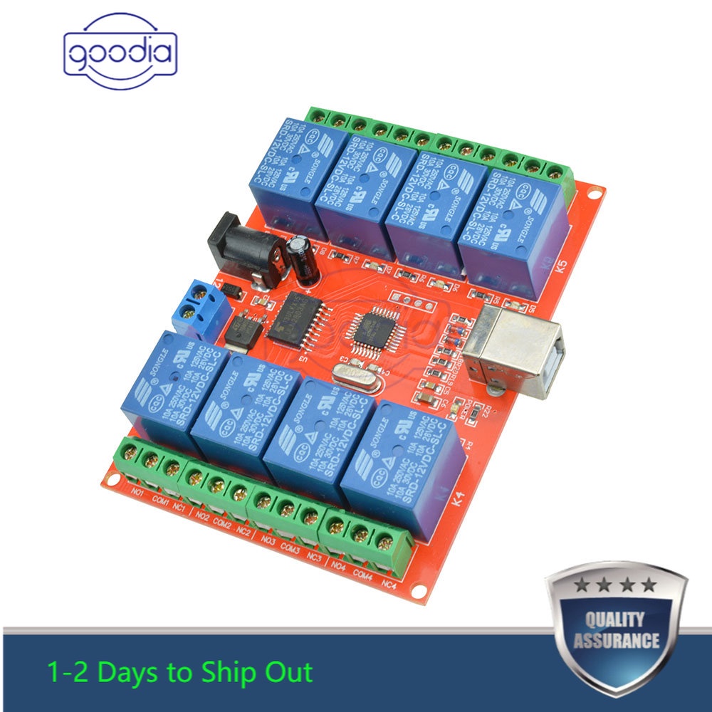 ✫〖ready to ship/COD〗✫ Control 12V USB Relay 8 Channel Programmable untuk Smart Home