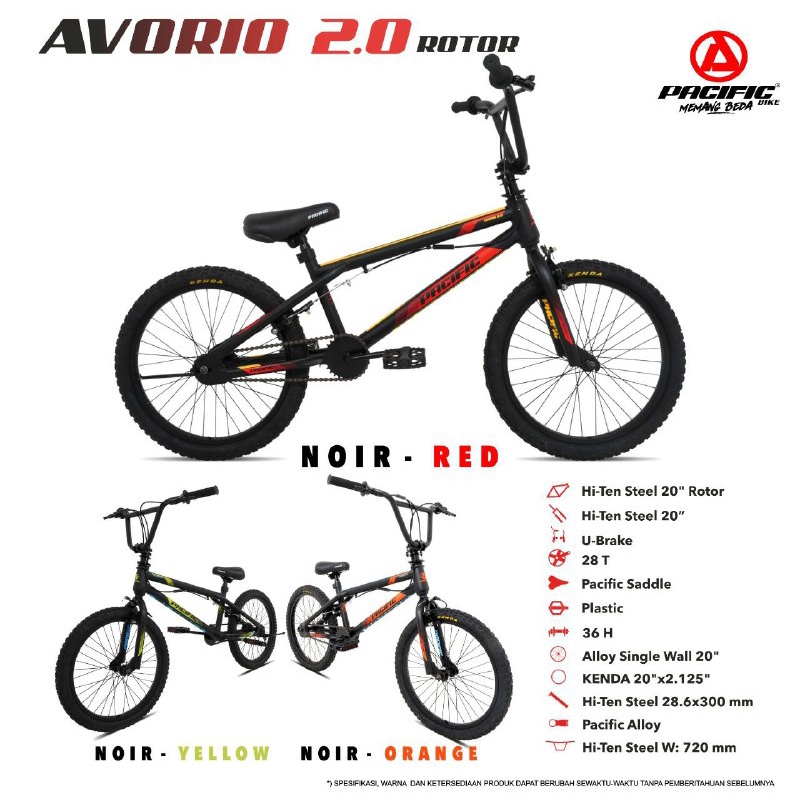 Sepeda Anak Laki BMX PACIFIC AVORIO 2.0 ROTOR Ukuran 20 Inch
