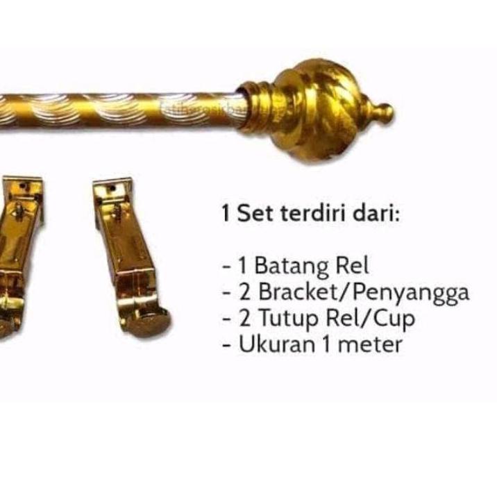 Viral Batang gorden full set 1 meter free buble (1kg 4set) free buble wrap tiang ring hordeng
