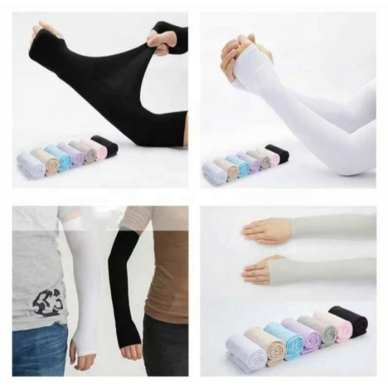 MANSET TANGAN ANTI UV / MANSET LENGAN PANJANG / ARM SLEEVE HANDSOCK / HANDSOCK POLOS MANSET WANITA PRIA / MANSET JEMPOL POLOS / SARUNG LENGAN MUSLIM