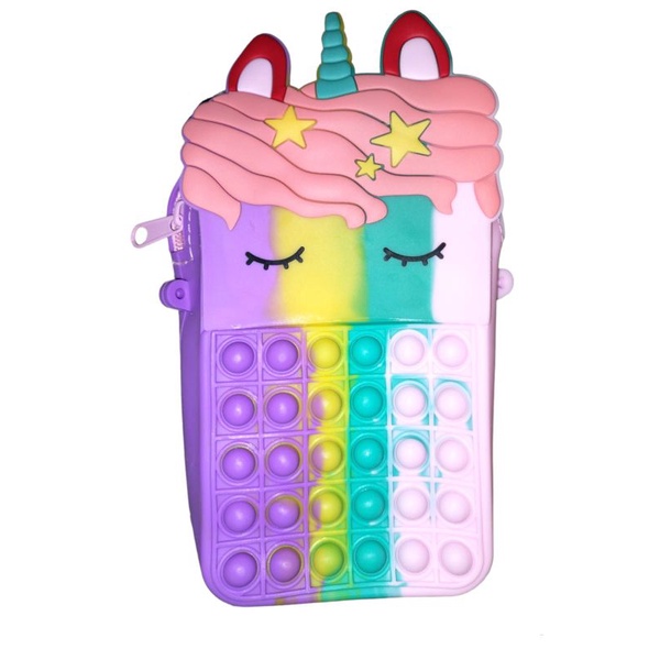 TAS POP IT ANAK UNICORN JUMBO MUAT HP / TAS SELEMPANG POP IT ANAK