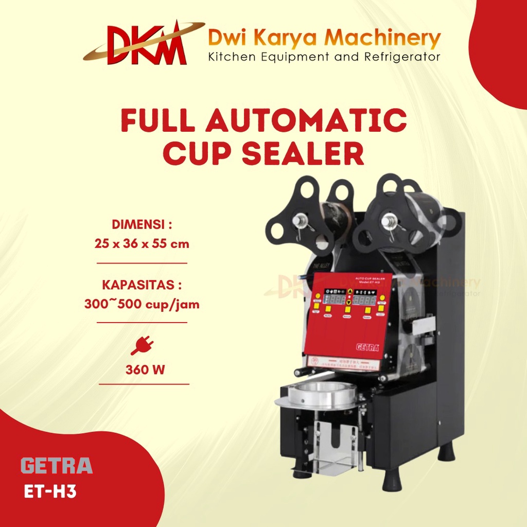 Cupsealer Getra ET-H3 Cup Sealer Full Otomatis/ET H3 Cup sealer Getra Full Automatic