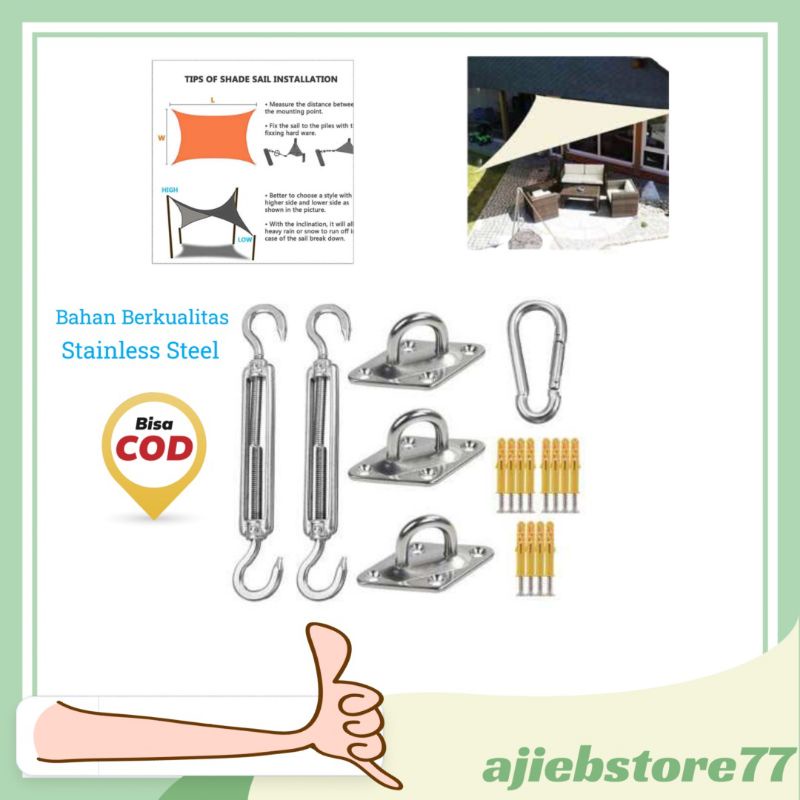 pengait kain kanopi jendela rumah tenda bahan Stainless Steel