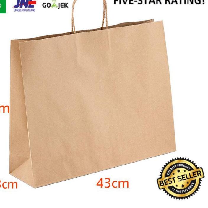 

Berkualitas Paperbag XXL Polos 43x13x35 Goodie Bag Tas Kertas Tas Belanja . . . . .