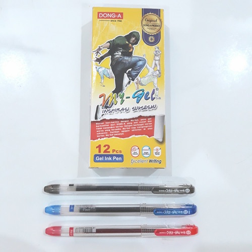 

PULPEN CAIR / GEL DONG - A MY - GEL 0.5 MM HITAM/BIRU/MERAH 1 LUSIN ATK