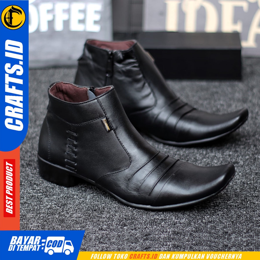 CRAFTS badami - Sepatu Boots Pantopel Formal Kulit Asli Kerja Pria