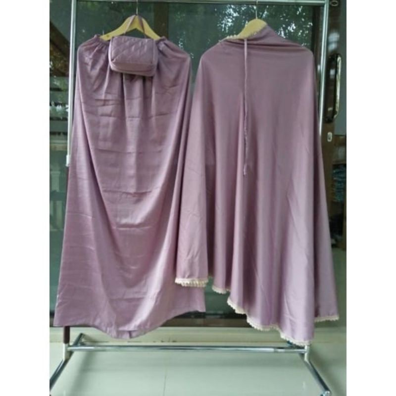mukena armani silk polos warna premium