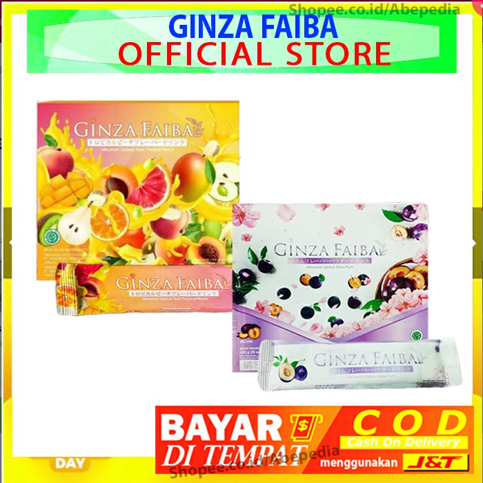 Ginzafaiba 15 Sachet Rasa Tropical Peach dan Plum Official Ginza Faiba