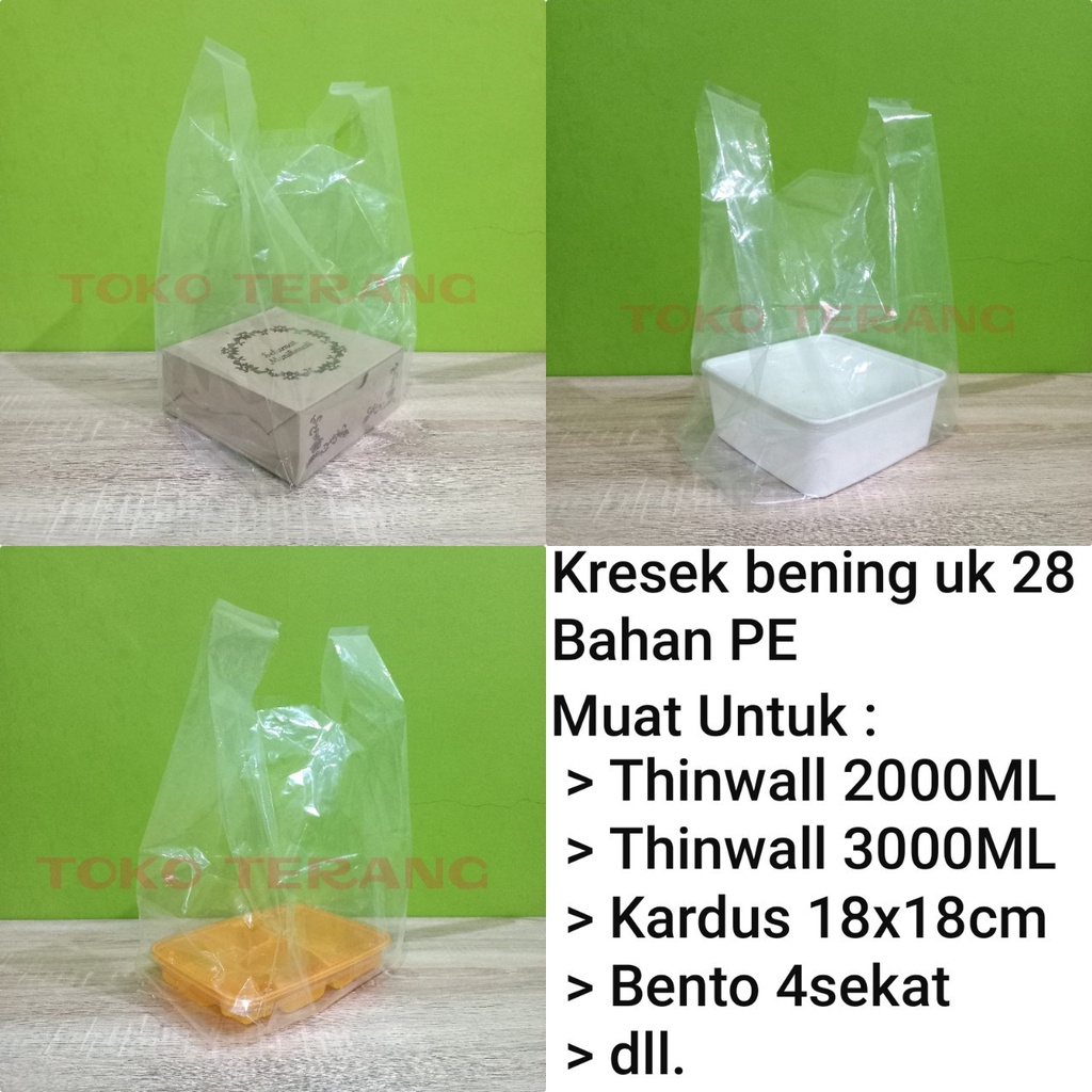 Kresek PE bening 28 / kresek hajatan / kresek PE / kresek bening