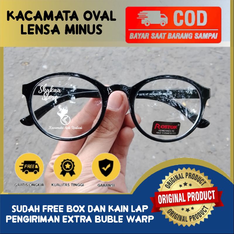 KAB Kaca Mata Minus 1.5 1,75 2 2,5 3 4 Pria Wanita Frame Bulat Kacamata Min Murah