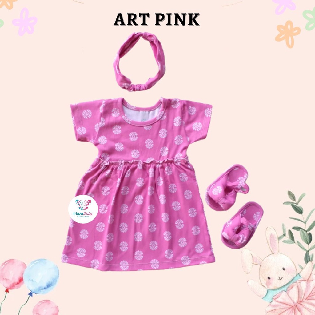 Plazababyku MX BRIYANA DRESS SANDALS dress bayi motif bunga yang lucu free headband + sandal PART3