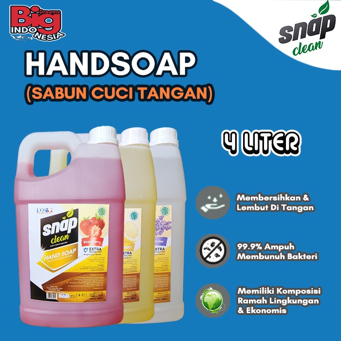 Sabun Cuci Tangan Hand Soap Handwash Snap Clean 4 Liter