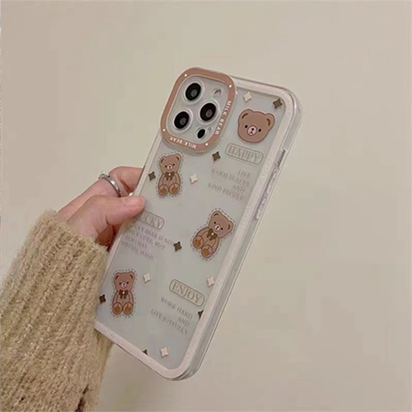 Casing Compatible for iPhone 14 13 12 11 Pro Max X XR Xs Max SE 2020 7 8 6 6s Plus Leather Small Flower Precision Hole Lens Fully Wrapped Soft Silicone Anti-drop Phone Case